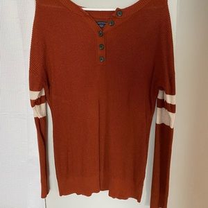 american eagle half button up sweater